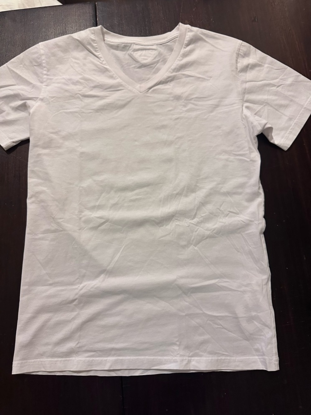 Prada White V-Neck Short Sleeve T-Shirt
